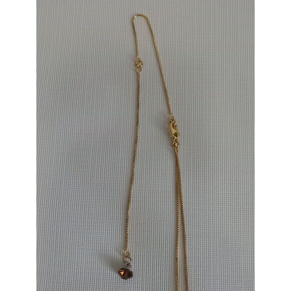 Multicolored Rhinestone Encrusted Oval Pendant Gold Toned Box Chain Necklace - Picture 7 of 9